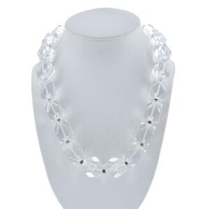 Italian Paola Valentino Sterling Silver 925 Faceted Crystal Magnet Necklace 20"